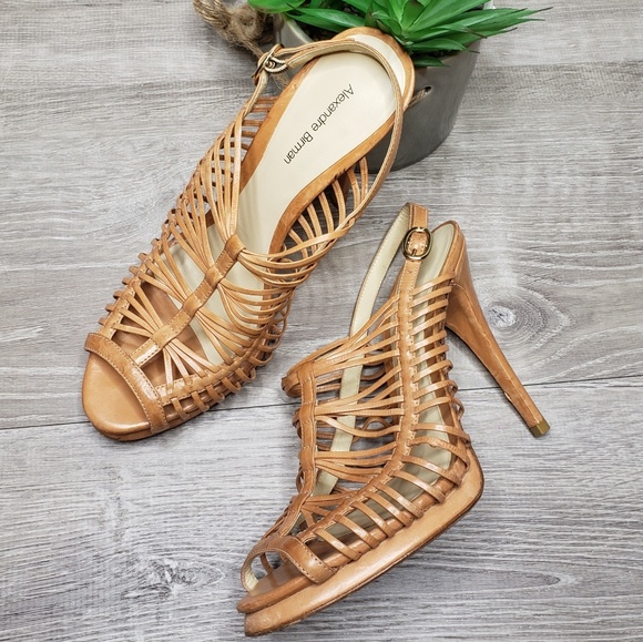 Alexandre Birman Shoes - Alexandre Birman tan woven open toe heels size 10